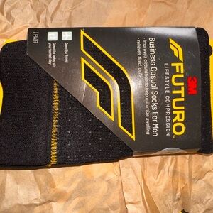 3M Futuro Black and Yellow Business Casual Socks M